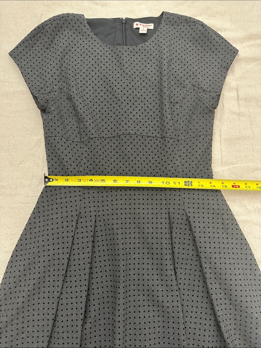 Brooks Brothers Red Fleece Black Polka Dot Fit & Flare Dress - Size 4 - Picture 6 of 9